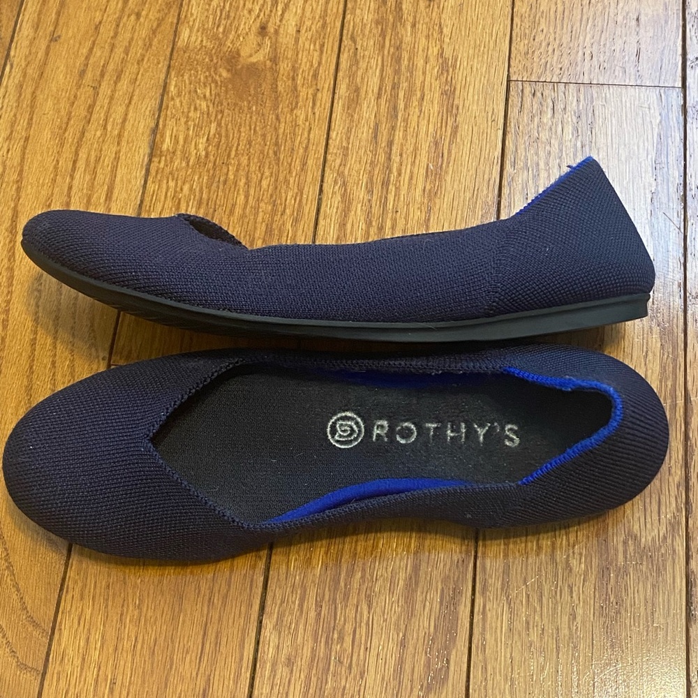Women’s‎ Rothy’s The Flat Round Toe Maritime Navy Ballet Flats Size 9 - Picture 2 of 4
